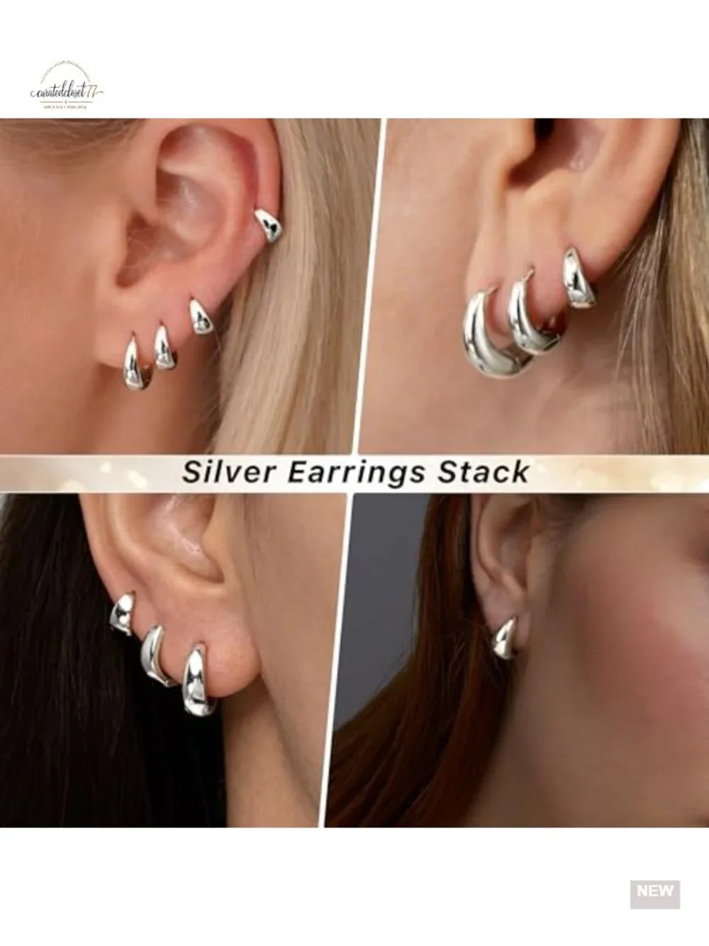 14K Gold Plated Hypoallergenic Huggie Hoop Earrings Set for Sensitive Ears,